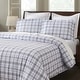 preview thumbnail 13 of 22, Superior Plaid Flannel Cotton Classic Rustic Farmhouse Duvet Cover Set Blue - California King