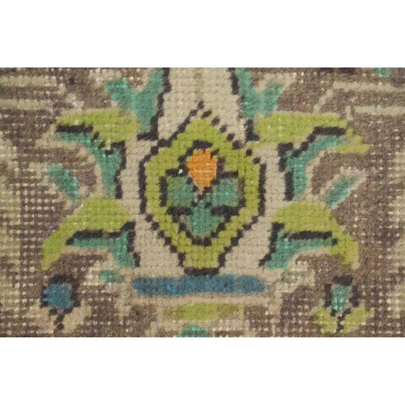 Hand Knotted Oriental 100% Wool Carpet Traditional Floral Green Tabriz Area Rug - 11' 2'' X 7' 10''