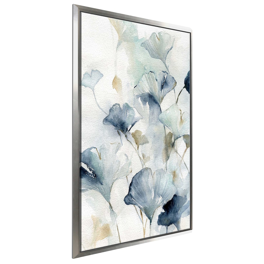 "Indigo Ginkgo II" by Carol Robinson Print on Floating Canvas