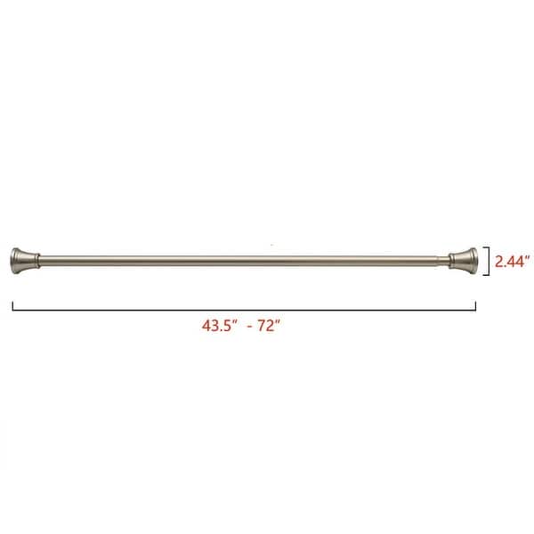 dimension image slide 3 of 6, Utopia Alley Adjustable 72-Inch Shower Curtain Tension Rod - Rust-Proof Aluminum with Rubber End Cap, No Drill Installation