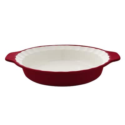KitchenAid Vitrified Stoneware 9-Inch Pie Plate, Red