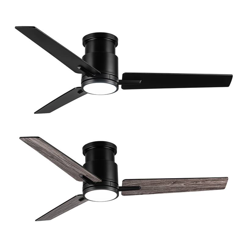 52" Lowe Profile Ceiling Fan with Light and Plywood Blades