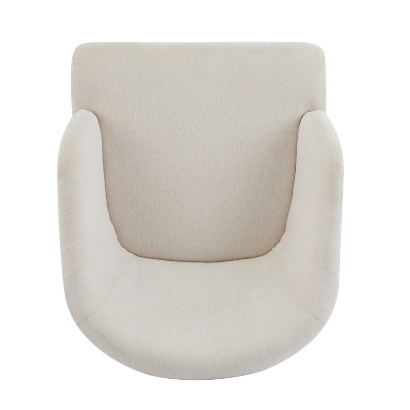 Modern Accent Chair with Round Back & Wooden Legs - Mid-Century Inspired Lounge Chair