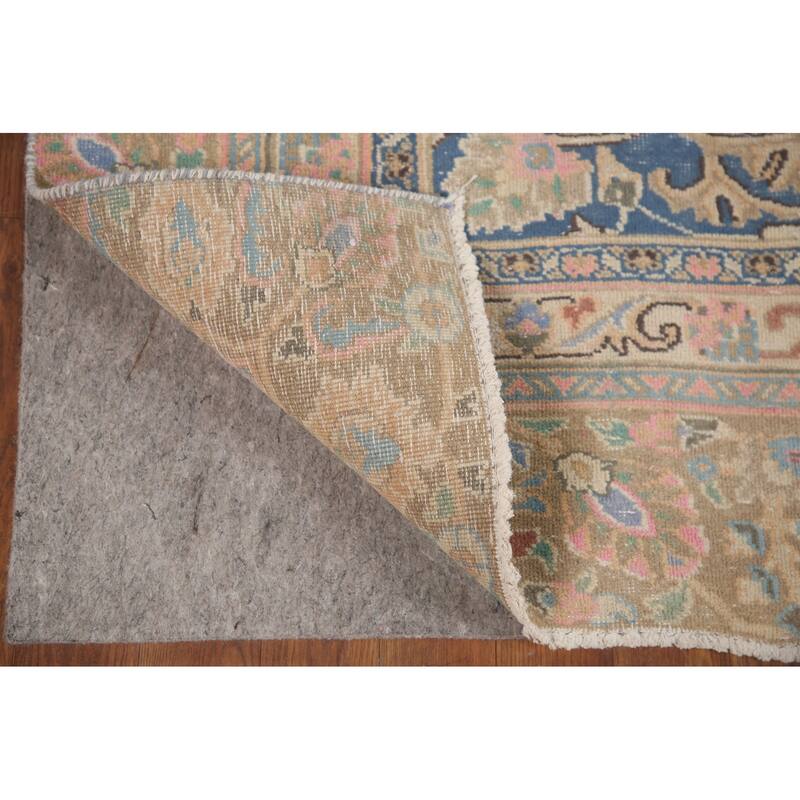 Hand Knotted Oriental 100% Wool Carpet Traditional Floral Oranges & Rust Mashad Area Rug - 11' 2'' X 8' 1''