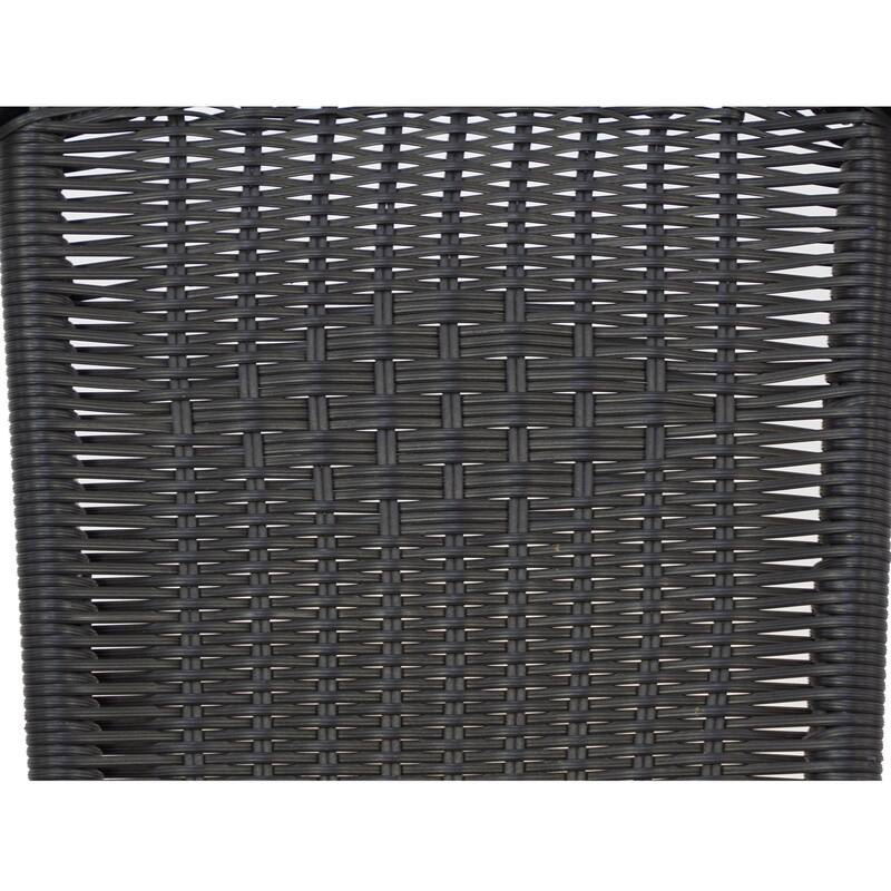 BTEXPERT Indoor Outdoor 10 - Set of Ten Black Restaurant Rattan Stack Chairs
