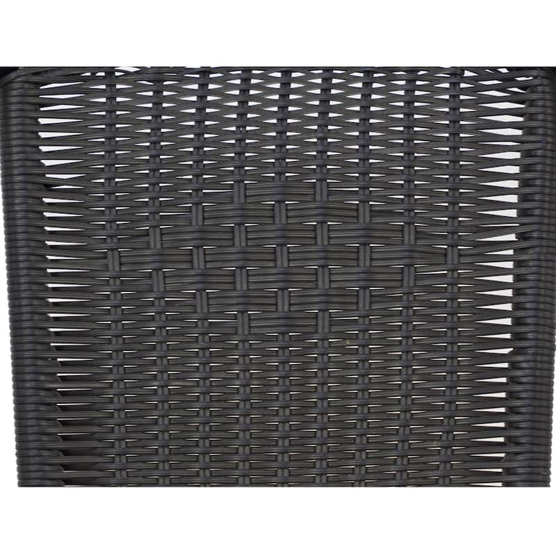 BTEXPERT Indoor Outdoor 3 - Set of Three Black Restaurant Rattan Stack Chairs