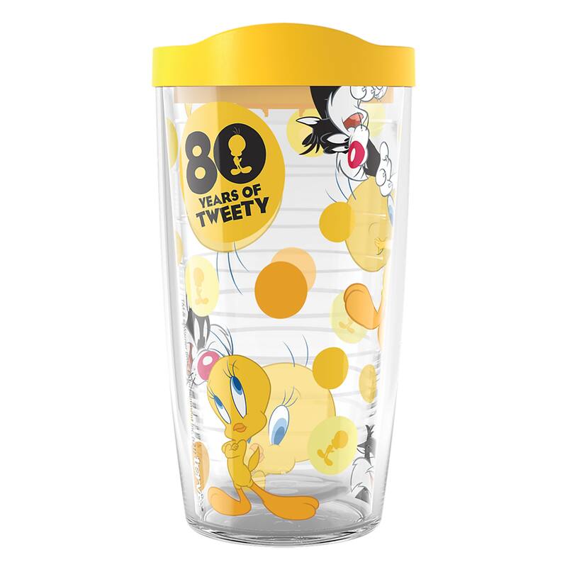 Tervis Warner Brothers Tweety 80th Anniversary Made in USA Double Walled Insulated Travel Tumbler, Classic - 16oz - 16oz