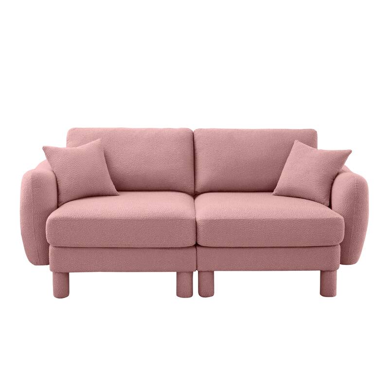 Distinctive Sofa Couch with Shell-Shaped Armrests, 2-seater Loveseat Couch Sofa Couch with Wood Frame