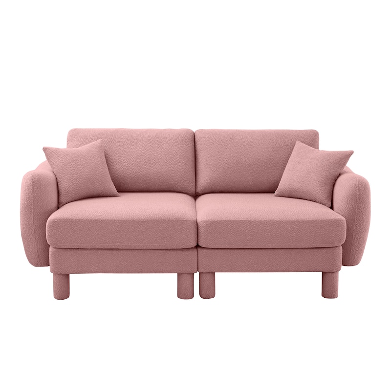 Loveseat Sofa, 78" 2-Seater Upholstered Couch Modern Sectional Couches with Shell-shaped Armrests for Living Room