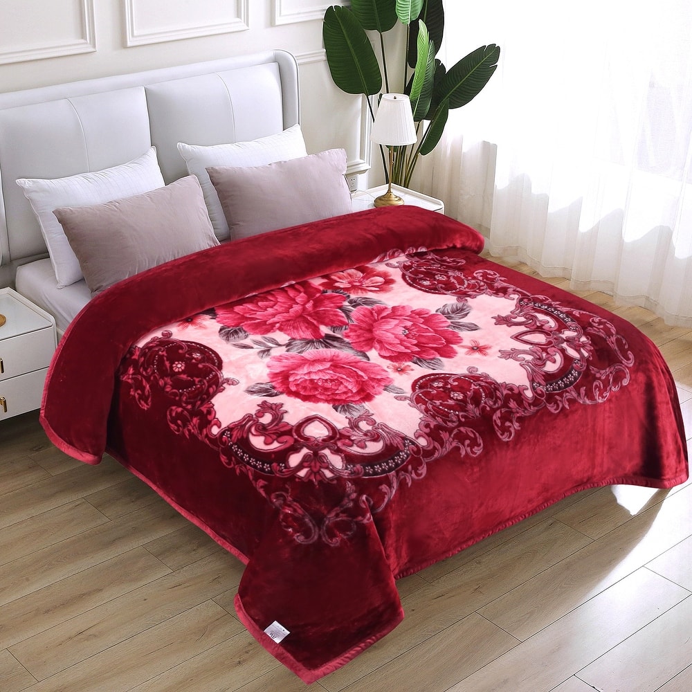 Raschel A&B Printed 2-ply Reversible Korean-style Plush Fleece Blanket