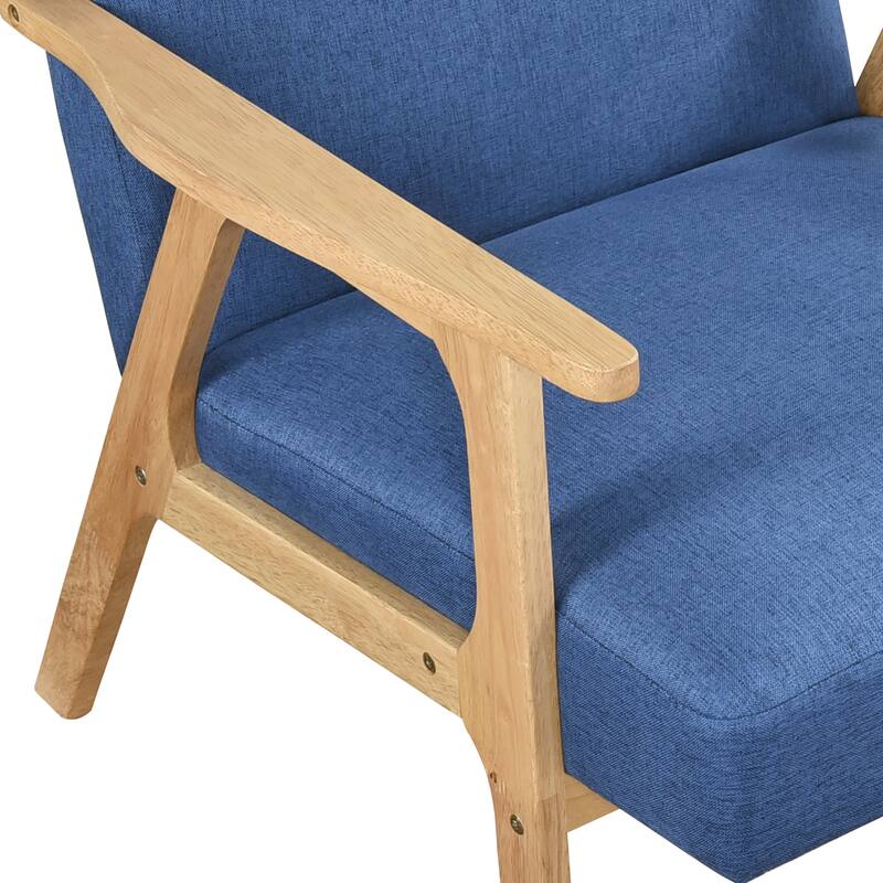 Dean 27" Textured Fabric Accent Chair - Solid Rubberwood Frame