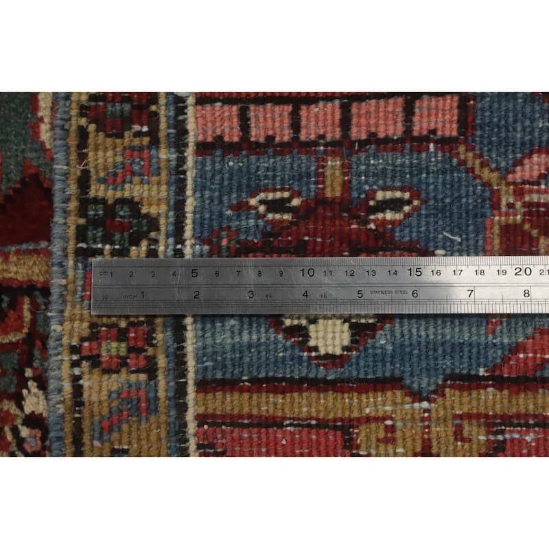 Hand Knotted Oriental 100% Wool Carpet Traditional Medallion Oranges & Rust Heriz (serapi) Area Rug - 11' 9'' X 8' 6''