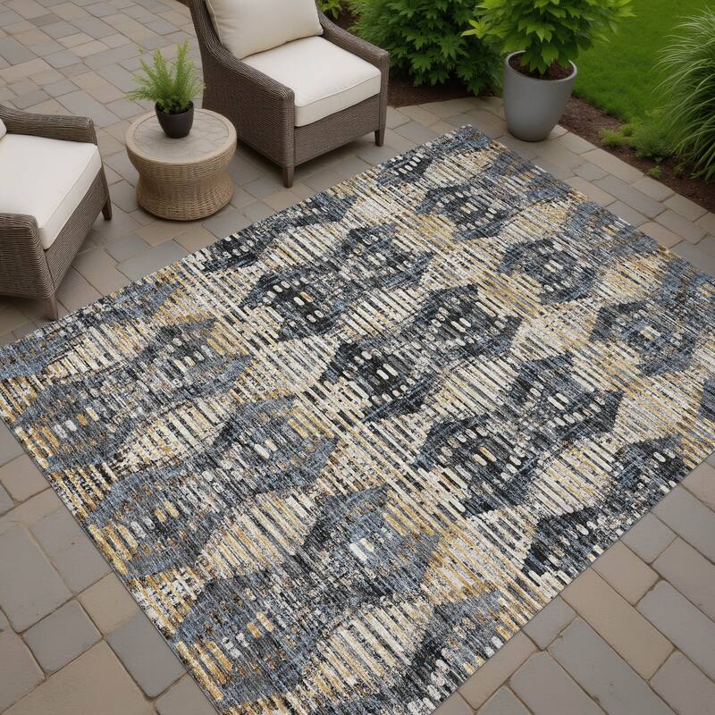 Machine Washable Indoor/ Outdoor Modern Ignacio Chantille Rug
