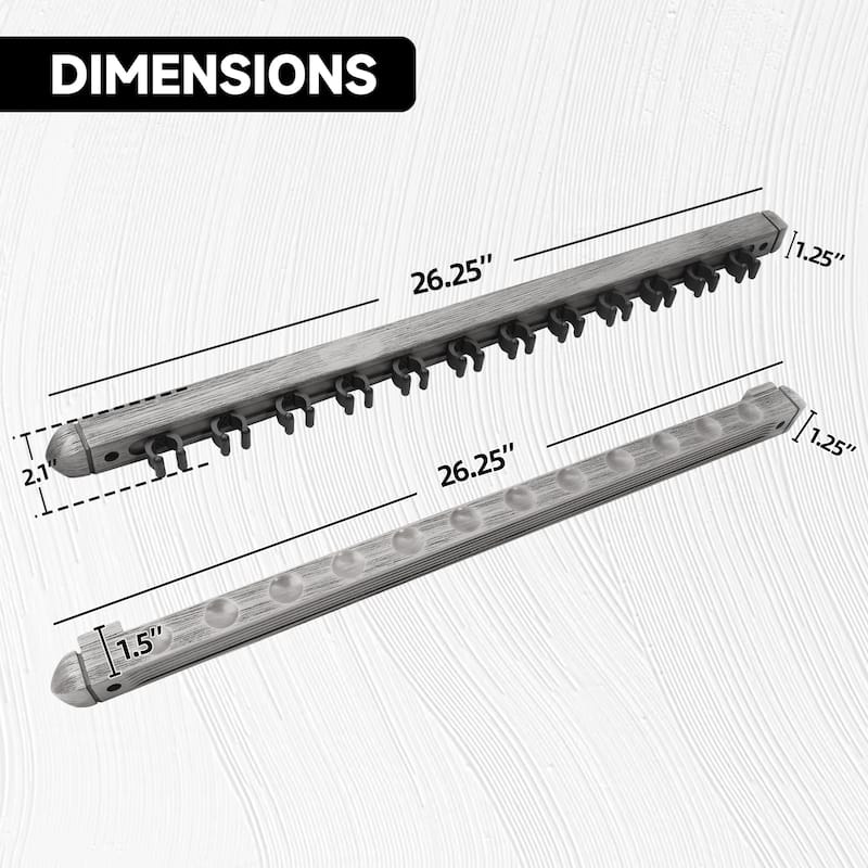 GSE™ 12-Pool Cue Wall Mounting Billiard Cue Rack, 2-Piece Hanging Wall Mounted Pool Cue Stick Holder