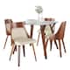 Option Cream Faux Leather/Clear Glass Top