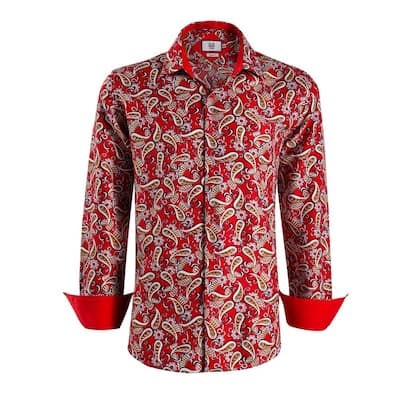 Elie Balleh Boys' Paisley Sport Slim Fit Shirt