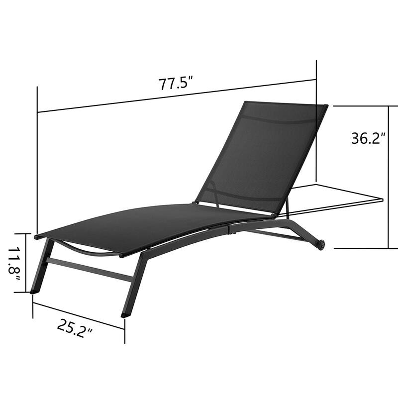 Corvus Antonio Outdoor Contemporary Sling-Fabric Adjustable Chaise Lounge