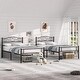 preview thumbnail 9 of 32, VECELO Twin Size Metal Bed Frame Set of 2 Victorian Style Kids Beds with Heart Pattern Headboard No Box Spring Needed