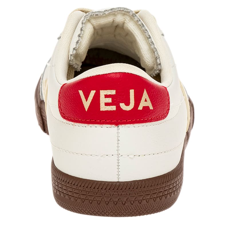 Veja Panenka Leather Sneakers in White with Red