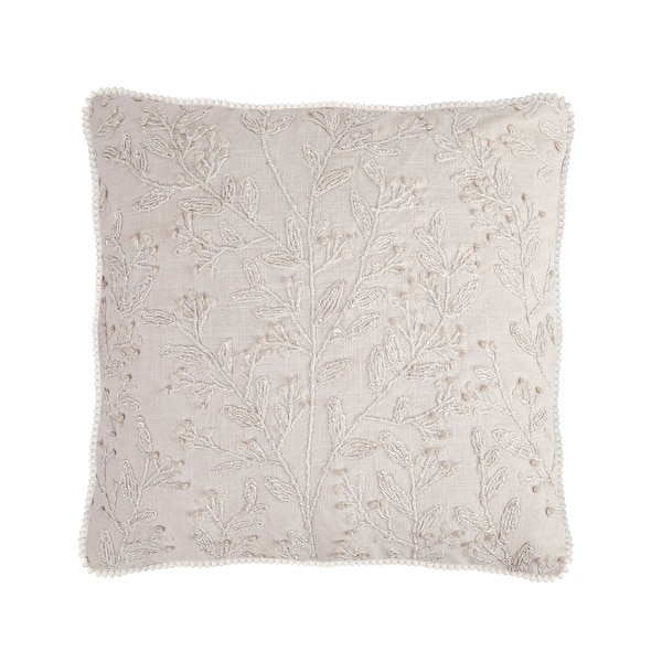 slide 2 of 5, HGTV Home Collection White Boho beaded pillow, White, 18 in