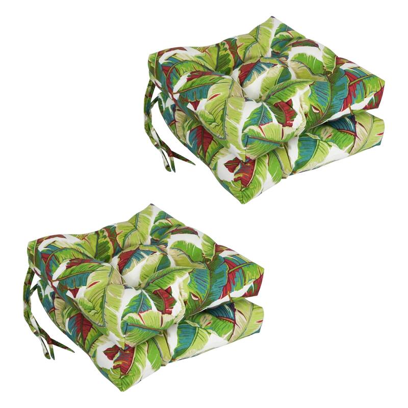16-inch Square Tufted Indoor/Outdoor Chair Cushions (Set of 4) - 16"