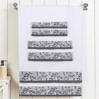 Superior Wisteria Cotton Floral Jacquard 6 Piece Bathroom Towel Set