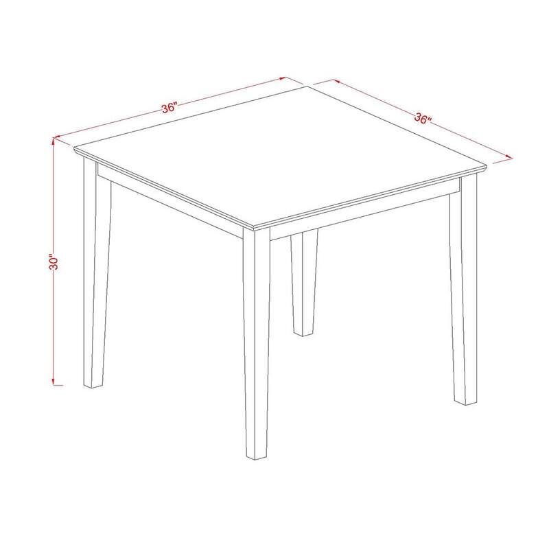 East West Furniture Dining Table Set Includes a Square Kitchen Table and Padded Parson Chairs, Mahogany (Pieces Options)