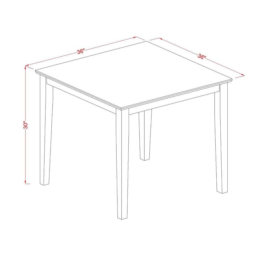 East West Furniture Dining Table Set Includes a Square Kitchen Table and Padded Parson Chairs, Mahogany (Pieces Options)