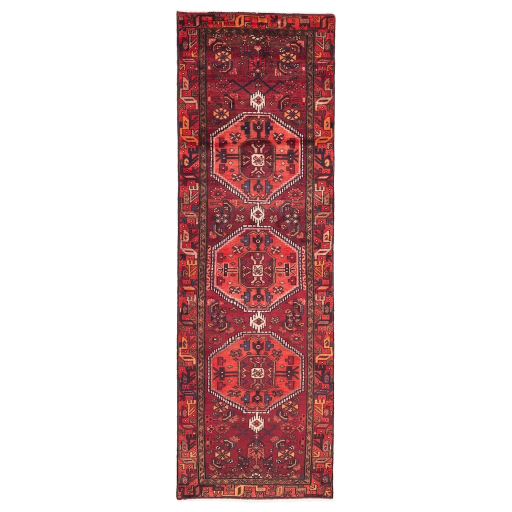 ECARPETGALLERY Hand-knotted Konya Anatolian Dark Red Wool Rug - 3'1 x 9'8