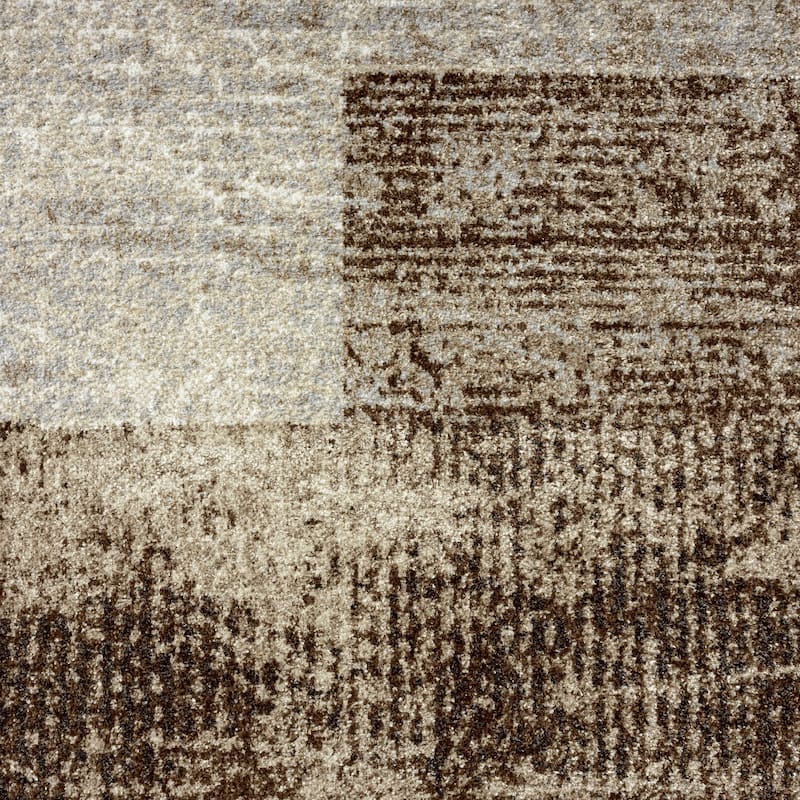 Everwash Treasure Creed Modern Geometric Machine Washable Area Rug, Brown/Beige