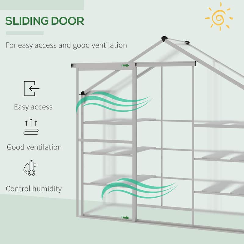 Walk-in Greenhouse 3-Tier Shelves Green House