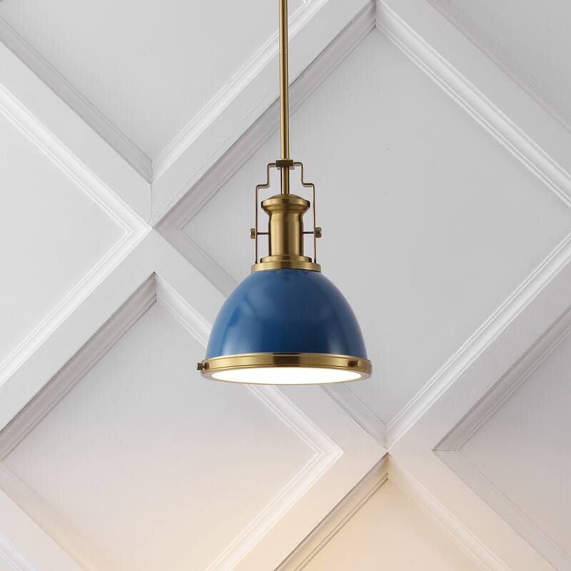 Deere Adjustable Iron/Glass Vintage LED Dome Pendant, by JONATHAN Y