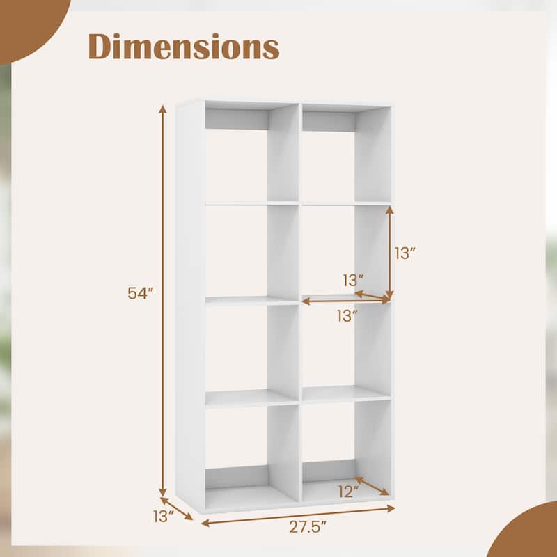 Gymax 2PCS 8-Cube Bookcase Freestanding Cube Storage Organizer w/