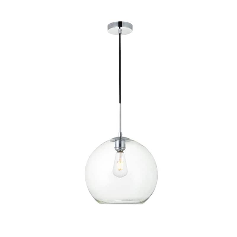 1-Light 12-inch Clear Glass Pendant
