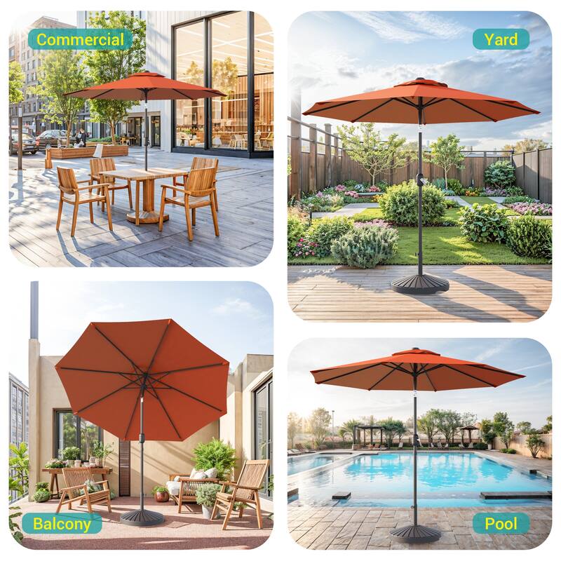 Bonosuki 9ft Patio Umbrella Market Table Umbrella with Tilt and Crank