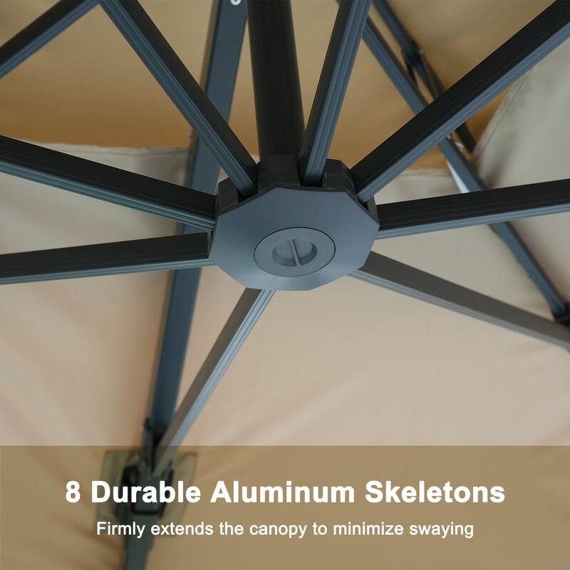 13-Ft Aluminum Dual-Roof Cantilever Umbrella