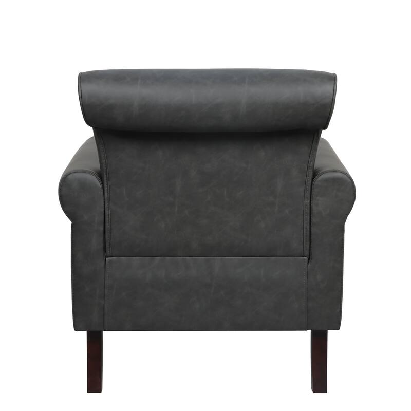 Modern Upholstered Armchair Nailhead Trim Accent Chair