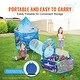 preview thumbnail 9 of 10, Multi Color Kids Tent Tunnel Set, 3 Piece Polyester Playhouse with Ball Pit - 39.4” L x 50” H
