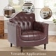 preview thumbnail 57 of 69, Tufted Vegan Leather Accent Chair Upholstered Armchair