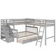 preview thumbnail 5 of 14, L-Shaped Twin over Full Bunk Bed With 3 Drawers,Ladder and Staircase for family