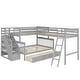 preview thumbnail 35 of 44, L-Shaped Twin over Full Bunk Bed With 3 Drawers,Ladder and Staircase