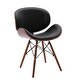 preview thumbnail 3 of 8, Modern Upholstered Dining Chairs with Walnut Curved Back, Set of 2