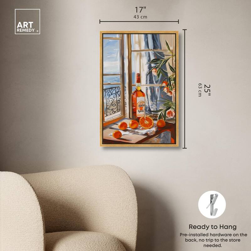 Orange Aperol by the Sea Canvas by Art Remedy
