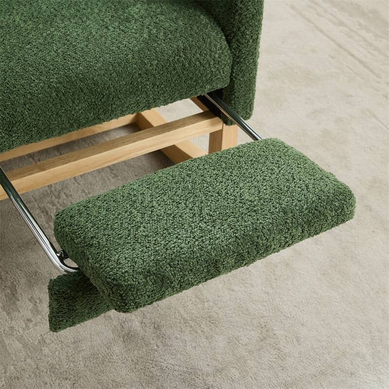 25.4"W Rocking Chair,High Back Glider Chair with Retractable Footrest