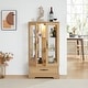 preview thumbnail 12 of 73, GDFStudio - Traditional Storage Lighted Curio Display Cabinet with Glass Doors and Drawer