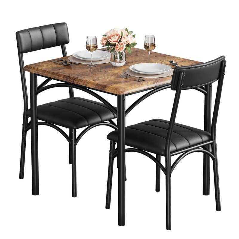 Upholstered dining table and chairs
