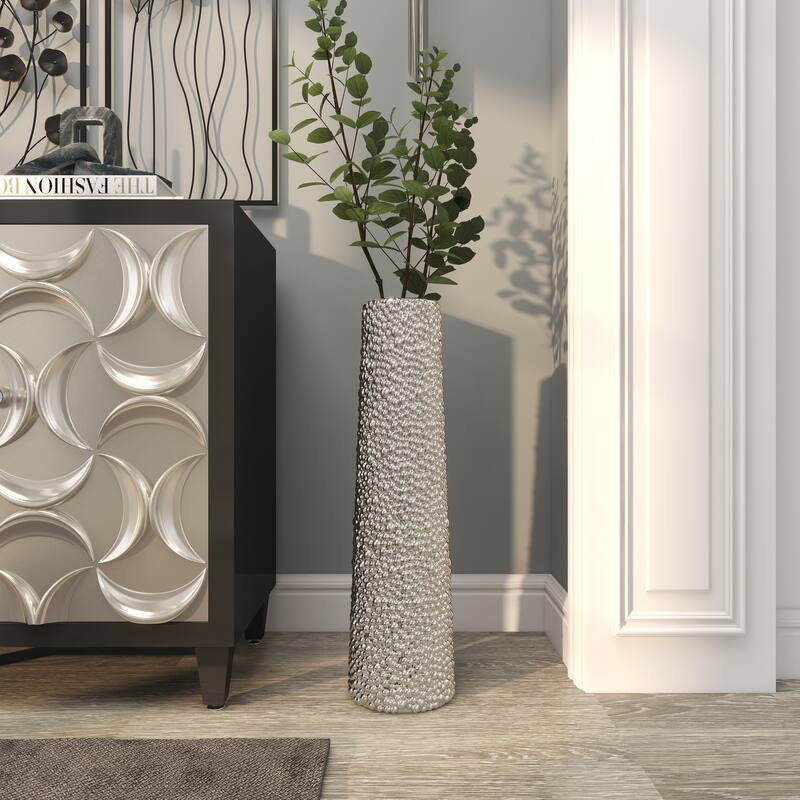 Minimalist Ceramic Modern Tall Vase with Bubble Texture - Silver, Black, Gold, White
