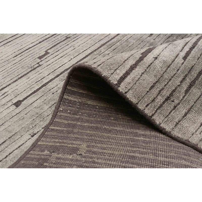 ECARPETGALLERY Hand Loomed Elysian Grey Rug - 5'1 x 6'10
