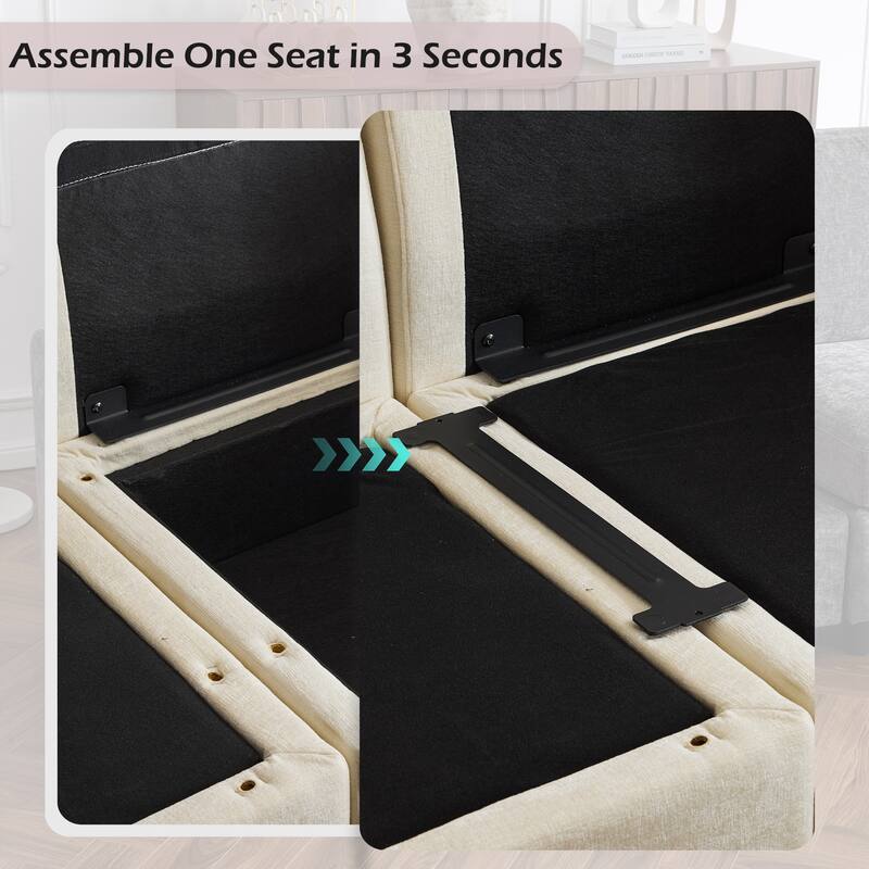 Erommy 6/7-Piece Modular Sectional Sofa – Reversible L-Shaped Couch with Hidden Storage, Space-Saving Living Room Furniture