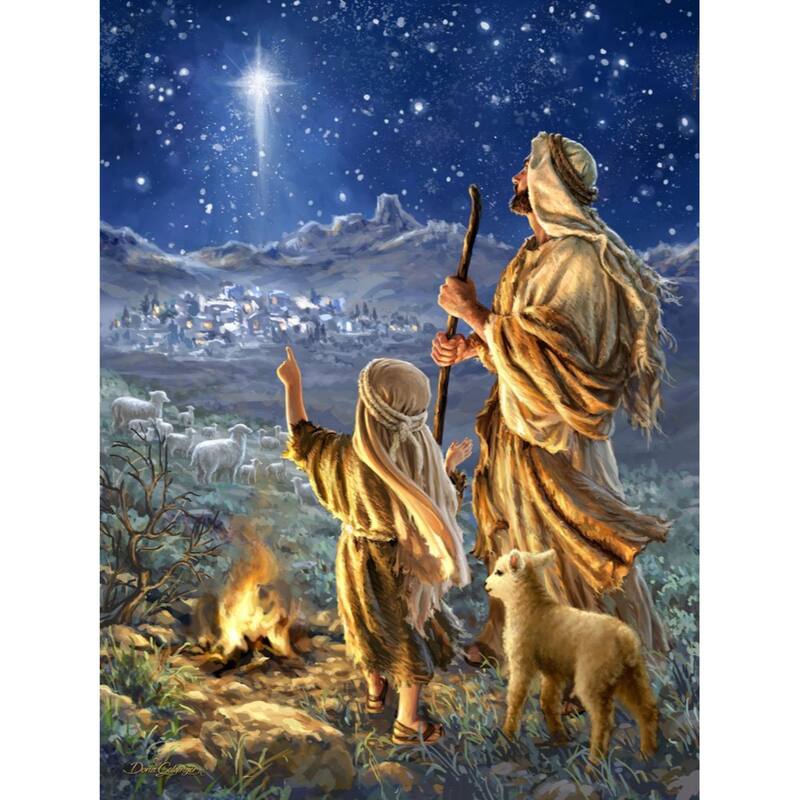 Brown Blue Shepherds Keep Watching Canvas Wall Art Decor 18"x24"